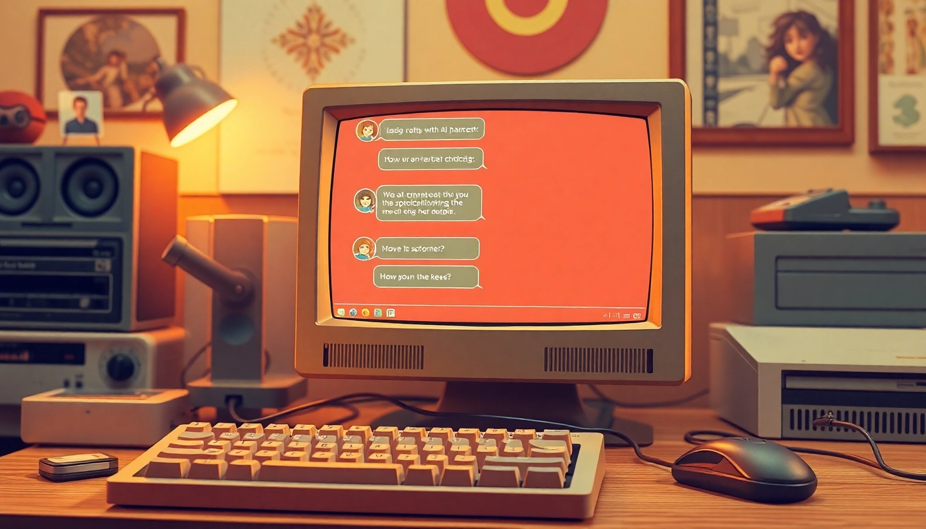 Explore the charming old Character AI interface with nostalgic visuals and a retro tech aesthetic.