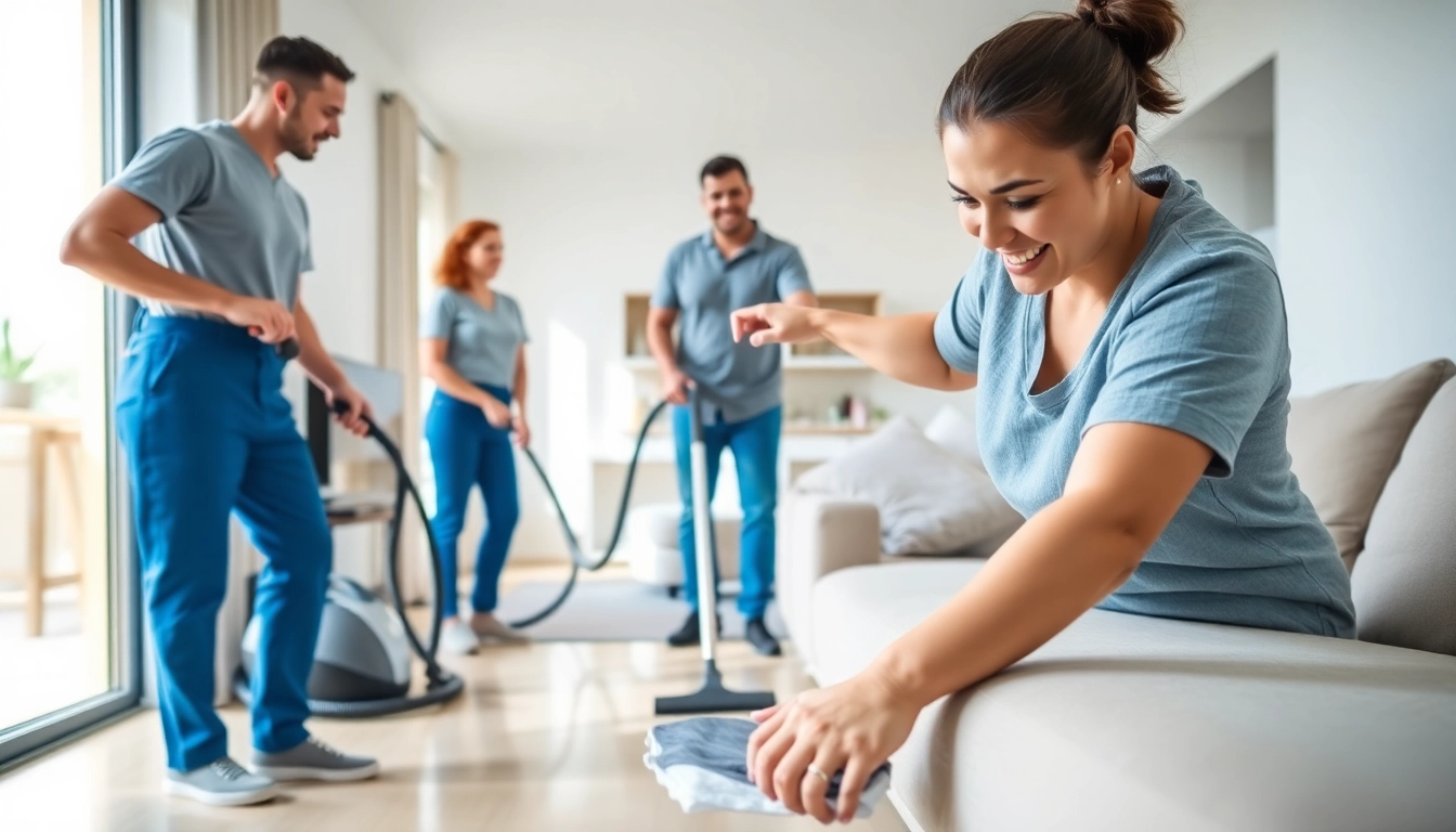 Bond cleaning Brisbane team efficiently cleaning a modern apartment.