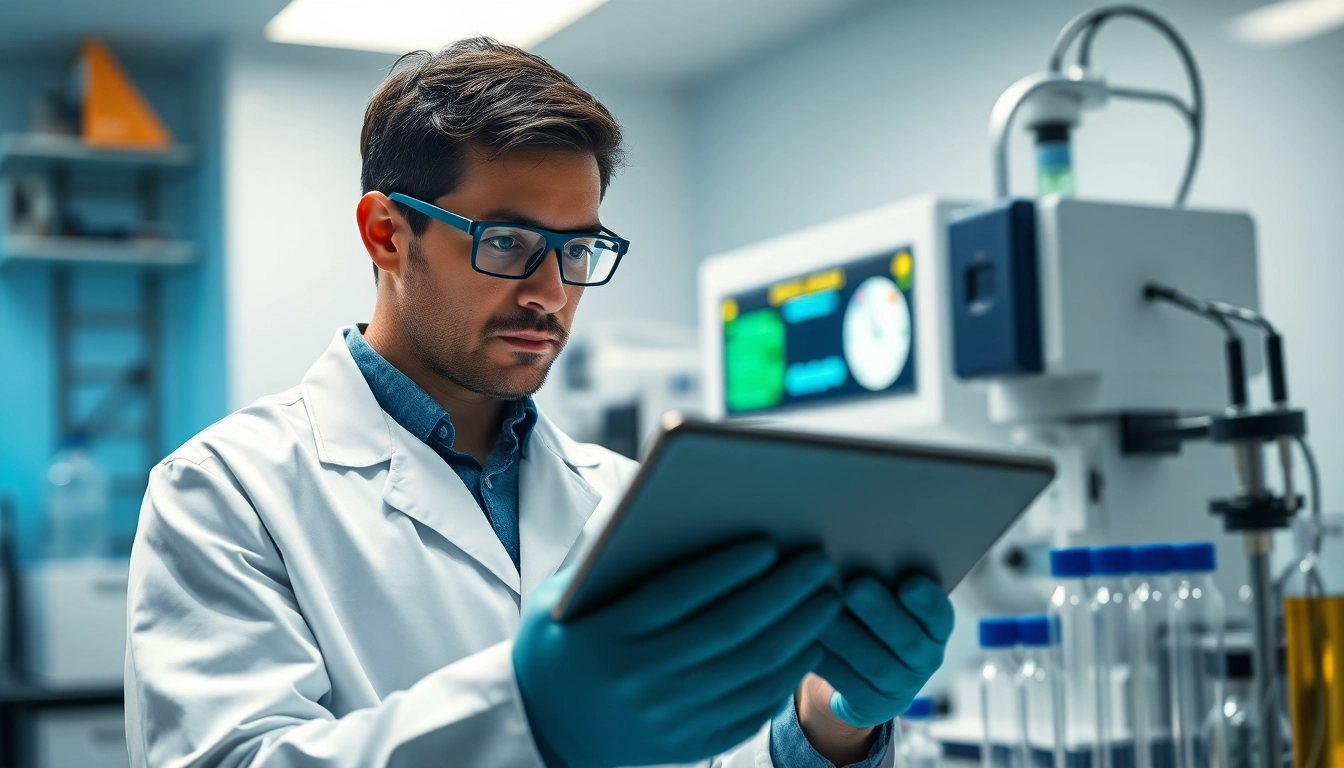 Analyzing marijuana impairment test results by a researcher in a lab setting.