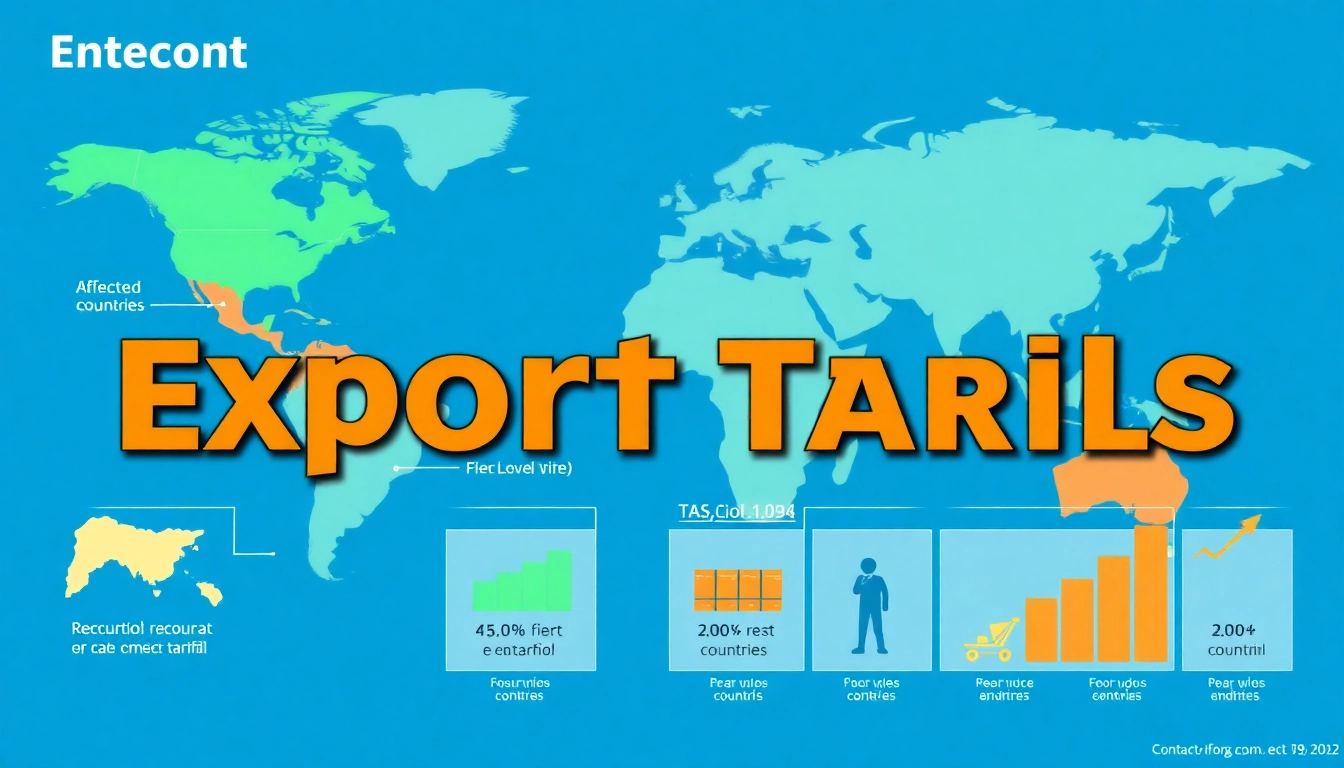 Visual representation of export tariffs showcasing their impact on global trade.