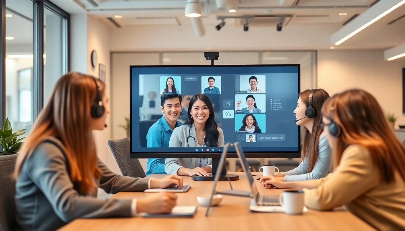 Team using 美洽客服系统 for effective customer service interactions in a modern office.