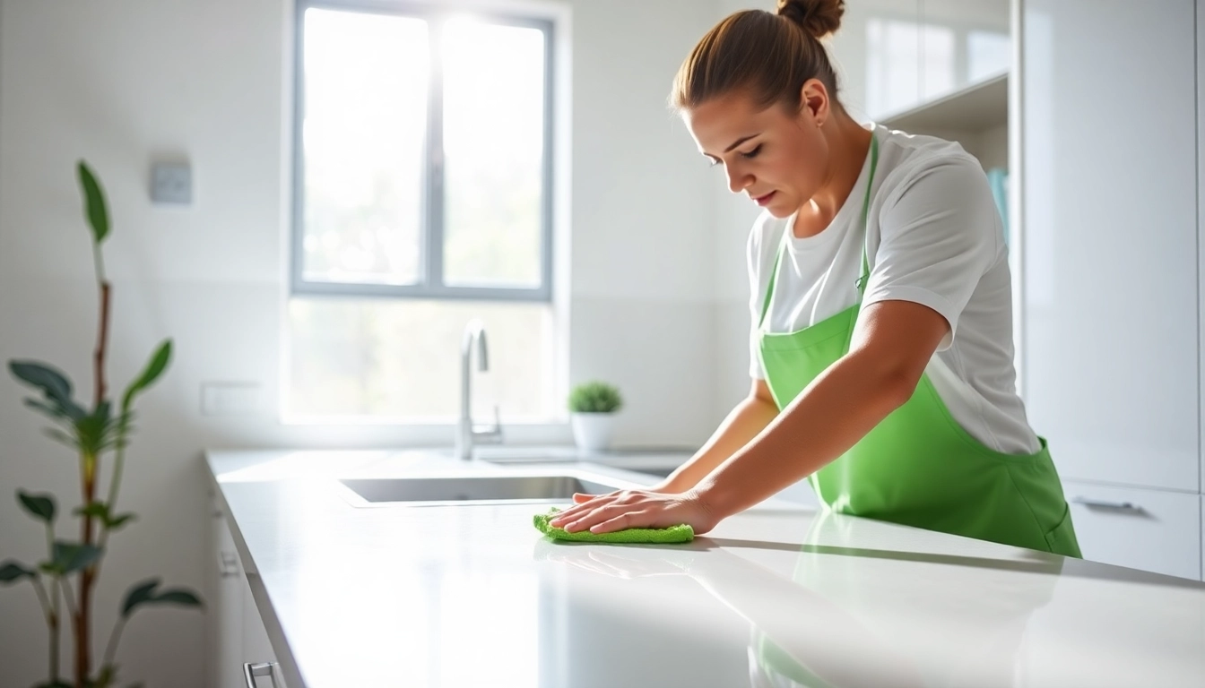 Bond cleaning Brisbane service ensuring a spotless kitchen with professional equipment.