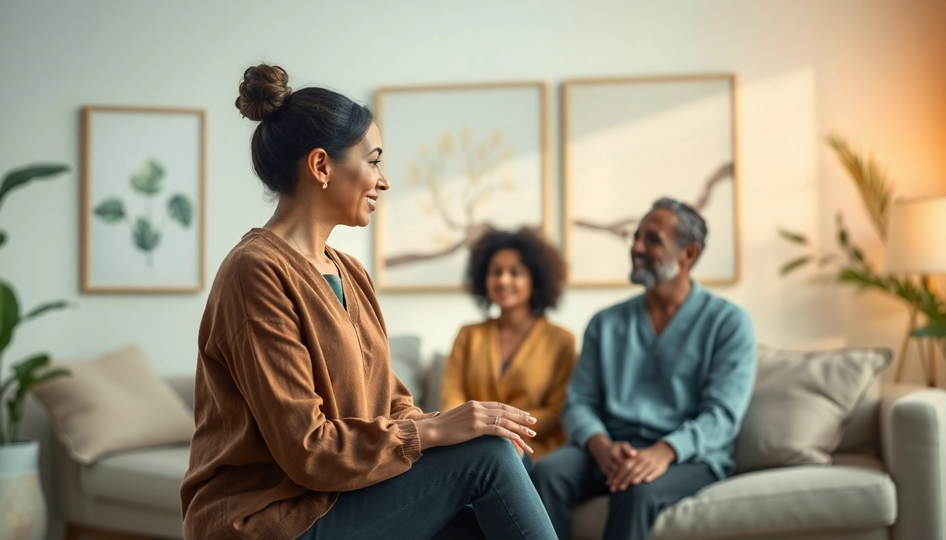 Engaging therapist session focused on healing trauma, promoting emotional recovery and support.