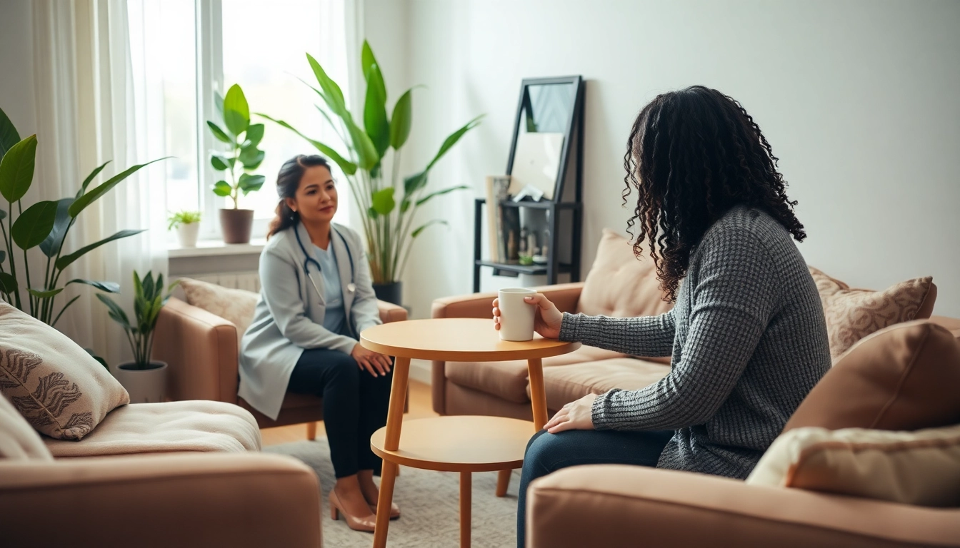 Engaging with an attachment theory specialist in a cozy therapy environment.