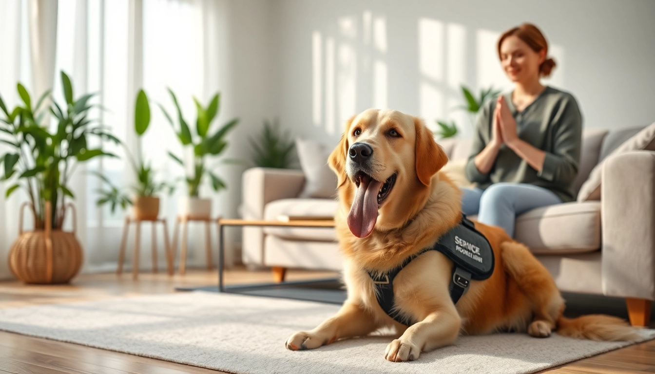 psychiatric service dogs providing comfort and support in a calming home environment