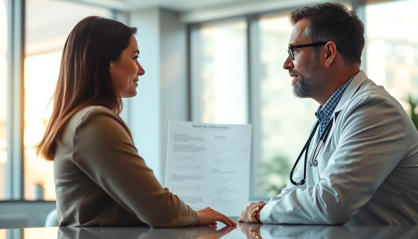 Engaging healthcare consultation about Peptide Therapy showcasing doctor and patient interaction.