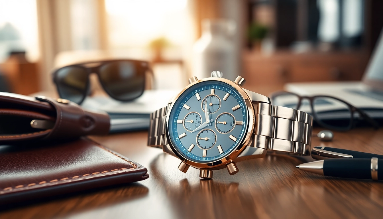 Präsentation von Herren Armbanduhren mit eleganten Details in einem geschmackvollen Ambiente.